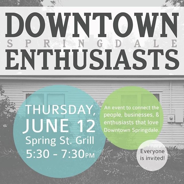 This is tonight!!! We have been working with the Downtown Springdale Alliance to put on an event for enthusiasts of downtown Springdale. There will be complimentary @corebrewery beer and heavy hors d'oeuvres. This is a FREE event from 5:30-7:30pm at Spring Street Grill. We hope to see you there!!