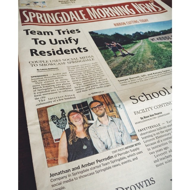 Team Springdale made the front page of The Springdale Morning News!