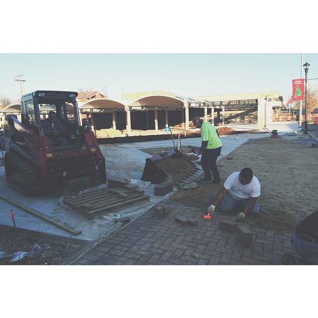 Have you been down Emma Ave lately? A crew has been hard at work sculpting a beautiful downtown destination for the along the Razorback Greenway trail.