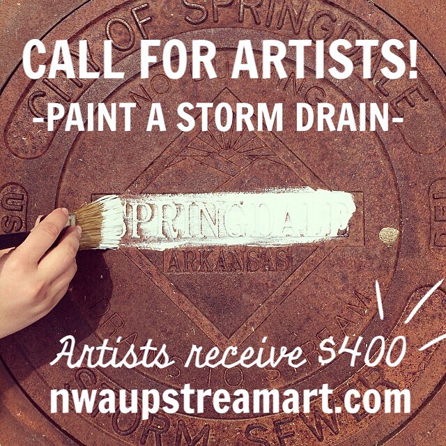 Most of you have probably seen the @upstream_art drain paintings all around Northwest Arkansas. Now it's your turn to paint a drain!! If you're interested, you must submit a design. If your design is chosen, you'll receive $400 for your time (that's more than ever for the artists). Plus, on top of that, all of your paint will be supplied! Please visit ️nwaupstreamart.com️for more details and to view a list of current and upcoming painted drain locations. Deadline to apply is Feb. 4th.