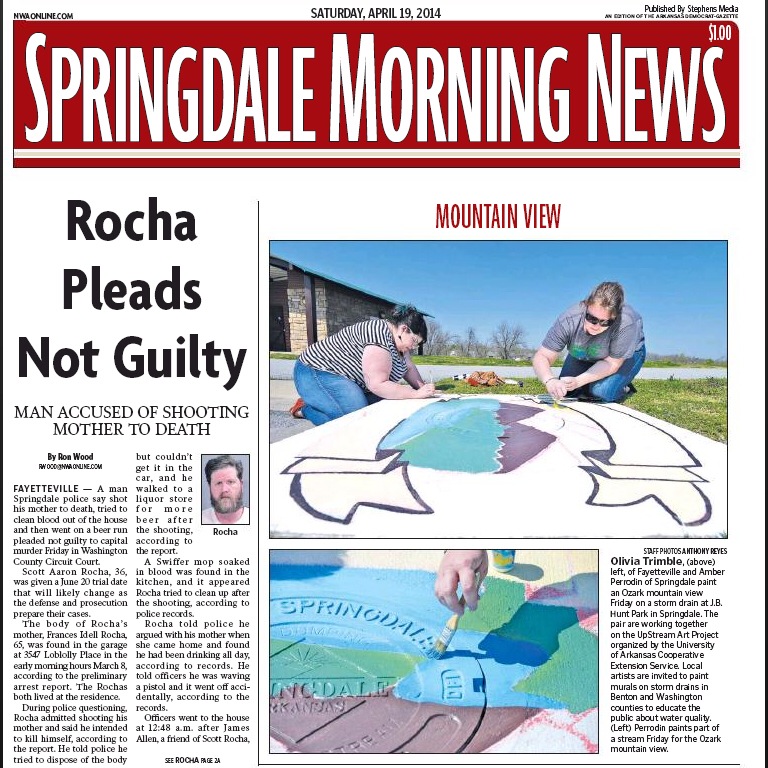 Springdale Morning News upstream art front page
