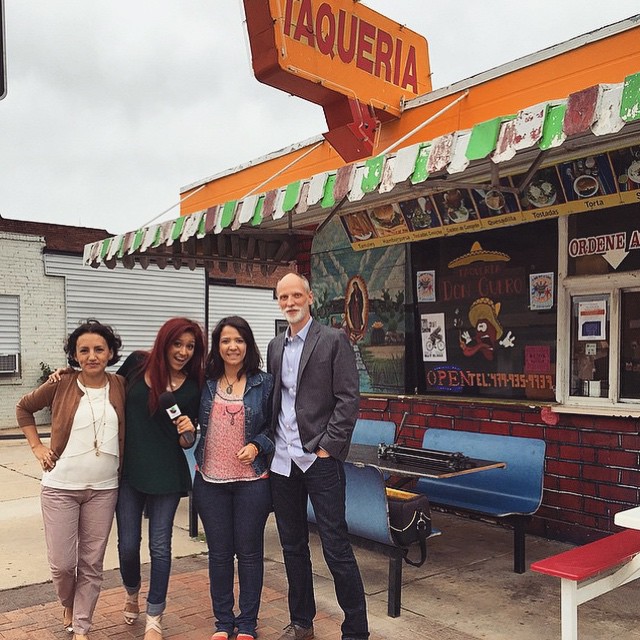 These beautiful people have been working their tails off for the #SpringdaleTacoTour that will be launching on May 2nd at the @nwatrails Grand Opening! @azularchitecture and @omerianela are photographed here after their interview with Univision !Team Springdale is a true team effort! We'll be releasing more Taco Tour info on our website next week.