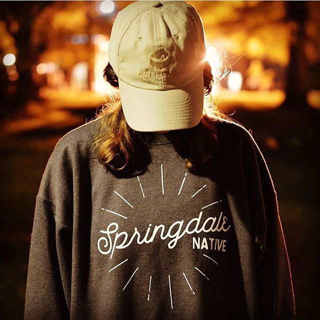 The beautiful @madisonhaskins looks awesome representing her "Springdale Native" sweatshirt! You have until midnight tonight to Pre-Order your very own and look just as cool as she does! ALSO, tag your Halloween or autumn photos with the #teamspringdale hashtag and we'll choose FOUR lucky winners tomorrow that each get a free shirt of their choice! Holler!?