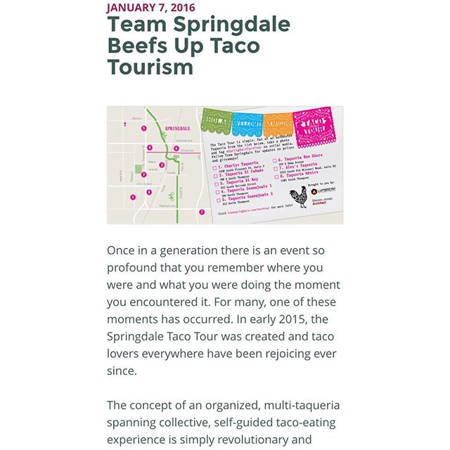 Hey hey!! United Bank just did a phenomenal little right write up about the #springdaletacotour!! We're still giving away prizes weekly! Follow the link in our profile to see the list of participating taquerias and join the fun! #teamspringdale
