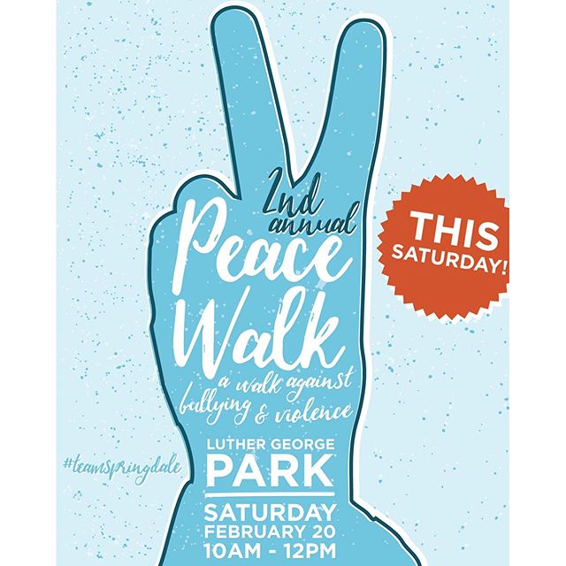 The second annual Peace Walk is happening this Saturday starting at 10am at Luther George Park in downtown Springdale. We hope to see you there. #teamspringdale