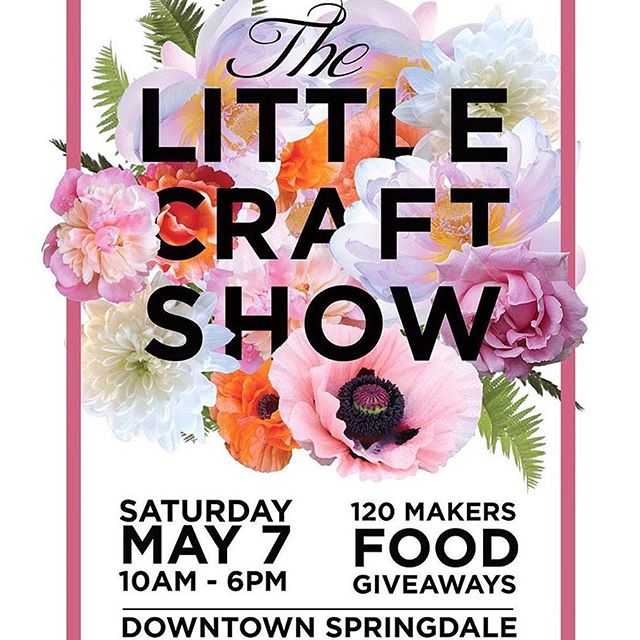 HAVE YOU HEARD?! @thelittlecraftshow is tomorrow from 10am-6pm in @downtownspringdale! Also, Coffee & Cars and the @millstreetmarket will be taking place at the same time. It's gonna be a HUGE day for Downtown Springdale. Stop by these free events and treat your momma for Mother's Day!!