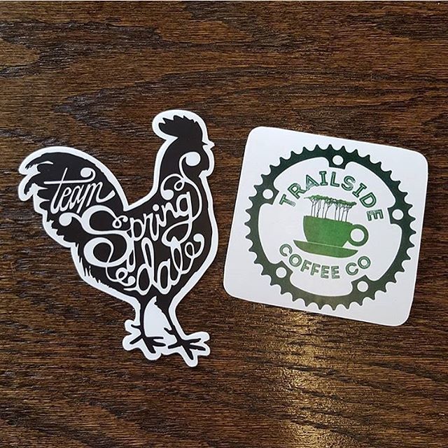 WANT A FREE STICKER?! We've partnered up with @trailsidecoffeecompany_ in Downtown Springdale to giveaway FREE #teamspringdale stickers with every purchase! Get your beautiful selves down there to support Katie and this pretty little business located inside @phattirebikeshop right on the greenway. 🏼
